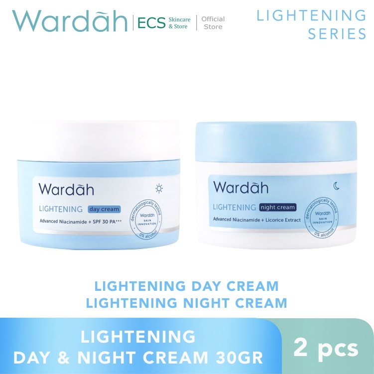 1PCS WARDAH LIGHTENING DAY & NIGHT CREAM 30gr/ KRIM PELEMBAB WAJAH WARDAH/ KRIM SIANG & MALAM