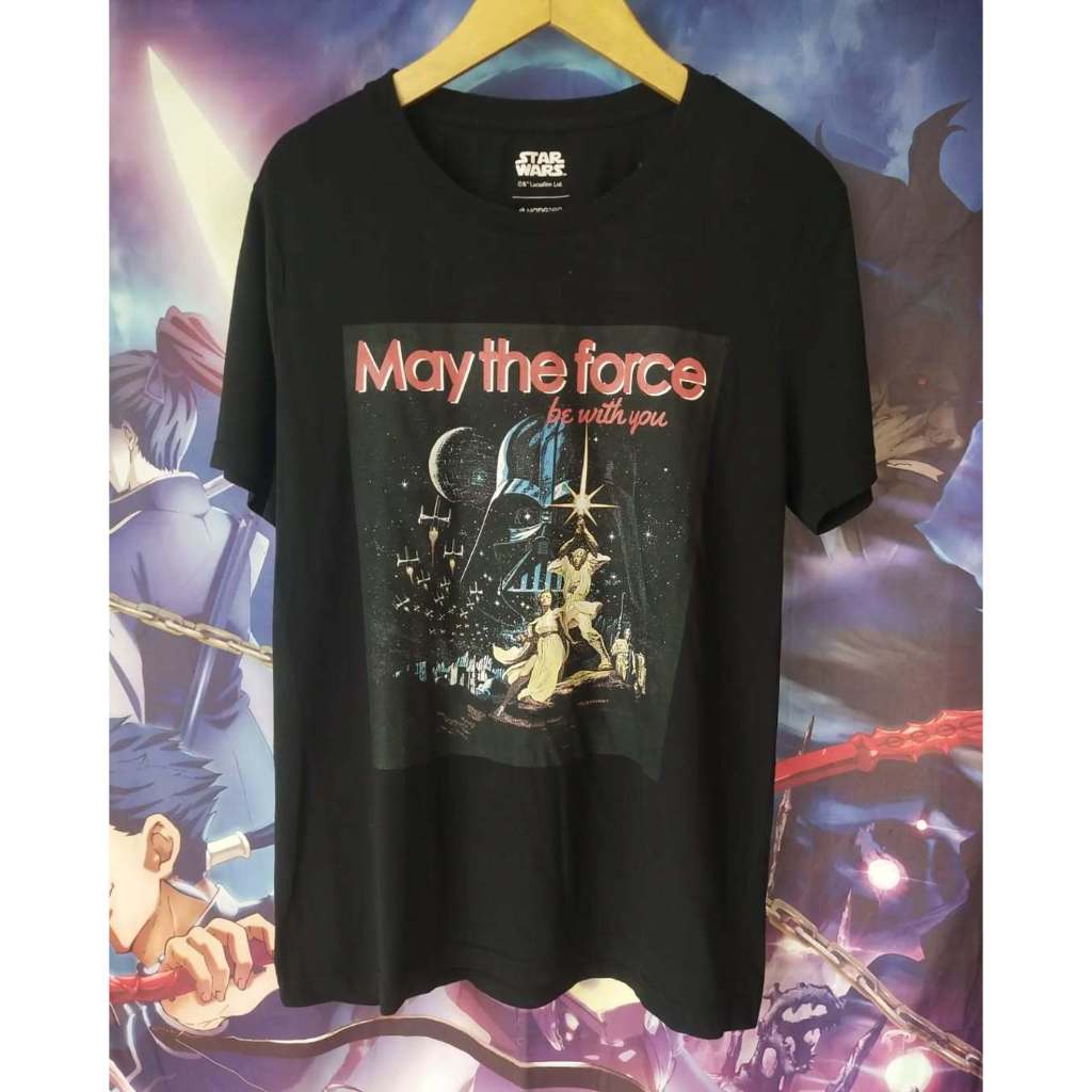 Star Wars x Hang Ten May The Force Big Print Art Official Movie Tee Kaos Tshirt Original Second Merc