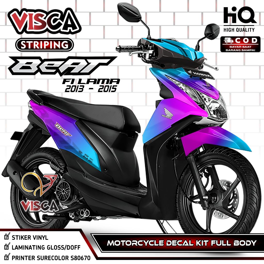 Decal Beat Fi 2013 Full Body - Stiker Motor Beat Fi 2014 Full Body - Striping Beat Fi 2015 Fullbody 