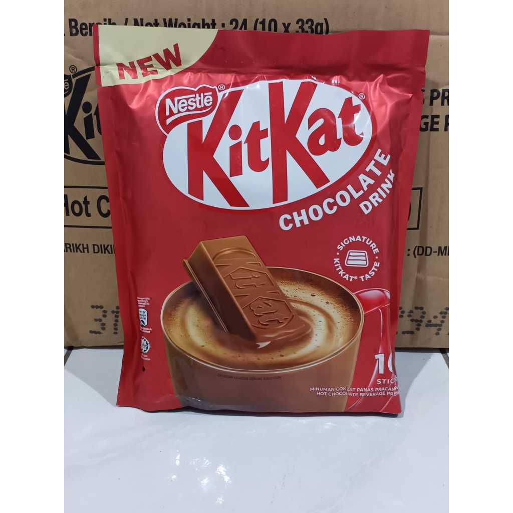 

KitKat Drink Hot Chocolate Nestle Minuman Susu Cokelat Panas Kit Kat New Premium isi 10 saset