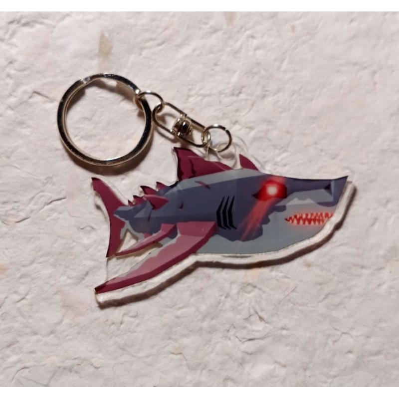 ganci akrilik Fisch Megalodon Roblok / keychain gantungan kunci fisch megalodon roblok / fisch megal