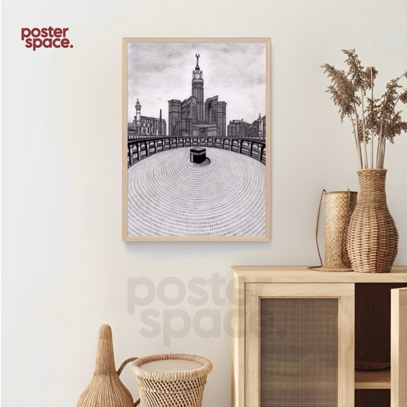 Poster Kanvas Animasi Masjidil Haram Mekkah | Posterspace.