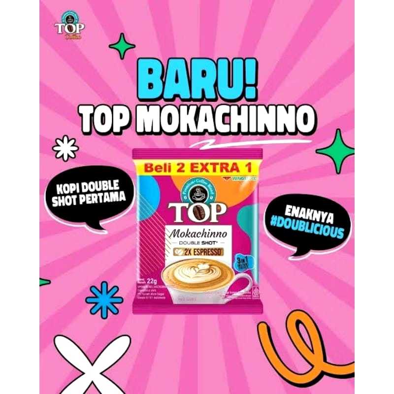 

Top Coffe Gula Aren (1 Renceng Isi 15 Sachet)/ CAPPUCCINO MOKACHINNO (1 Renceng Isi 15 Sachet)/TOP White Coffe 3in1 Intant (1 Renteng isi 12 Sachet)TOP coffe susu (1 Renteng isi 12 Sachet)