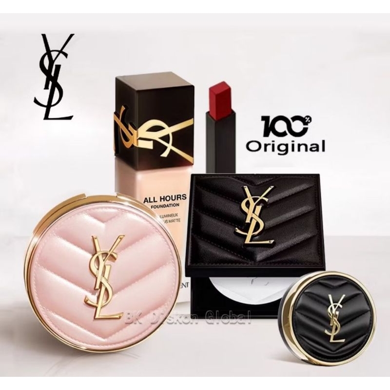 ￼【100% original】YSL Cushion New Touch Eclat Glow Pact Cushion LE Cushion Kontrol kering dan minyak E