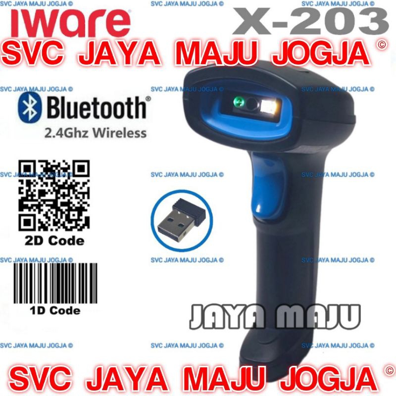 IWARE  X-203 - WIRELESS  BLUETOOTH - 2D  1D  ||  BARCODE SCANNER HANDHELD - AREA IMAGER - AUTOSCAN  