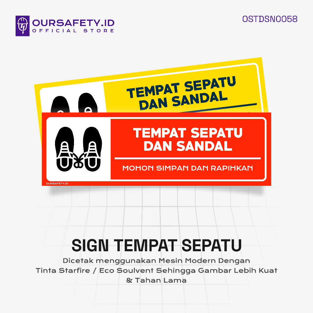 

Stiker Sign Tempat Sepatu Harap Rapihkan | PREMIUM - OURSAFETY.ID