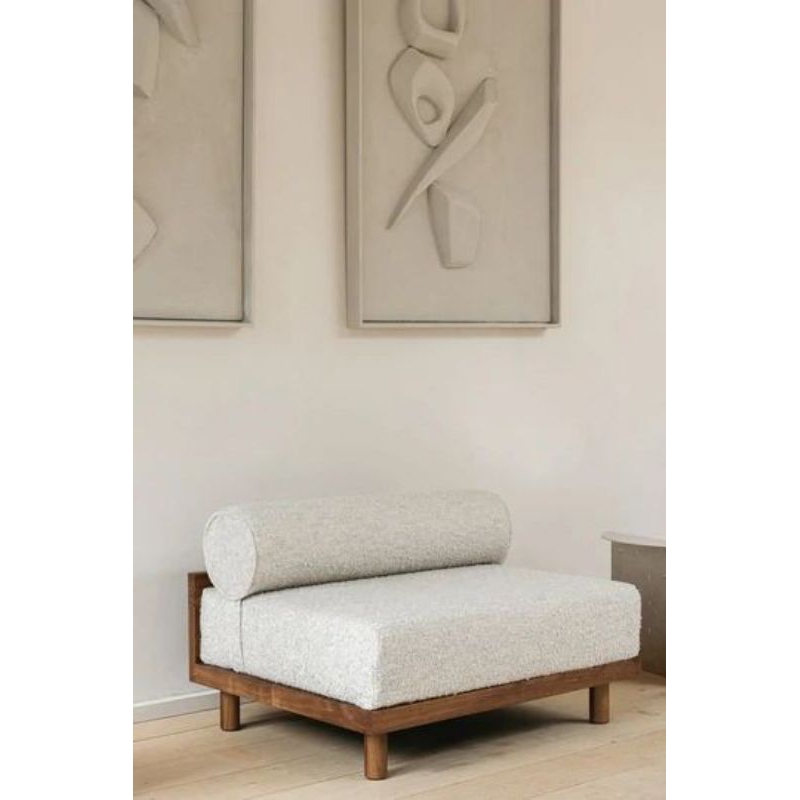 Unixlo - single sofa persegi tanpa sandaran dengan guling panjang cassius bouncle bench