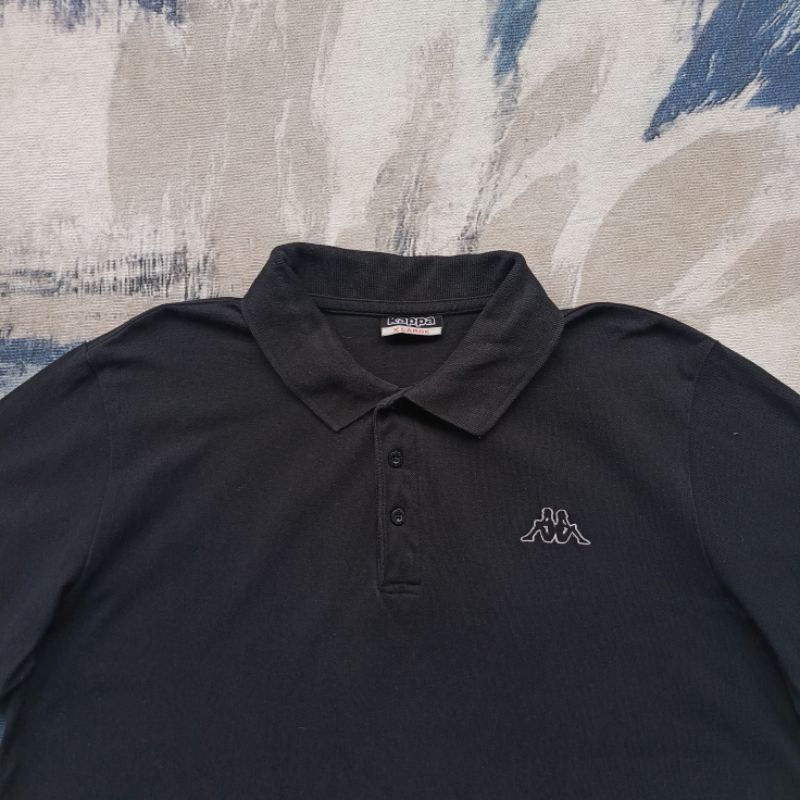 Poloshirt Kaos Kerah Kappa Hitam Second