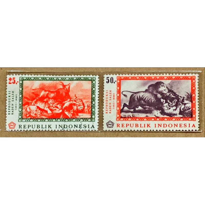 

(BA) PRANGKO INDONESIA 1967 LUKISAN RADEN SALEH 2V SERIES USED.