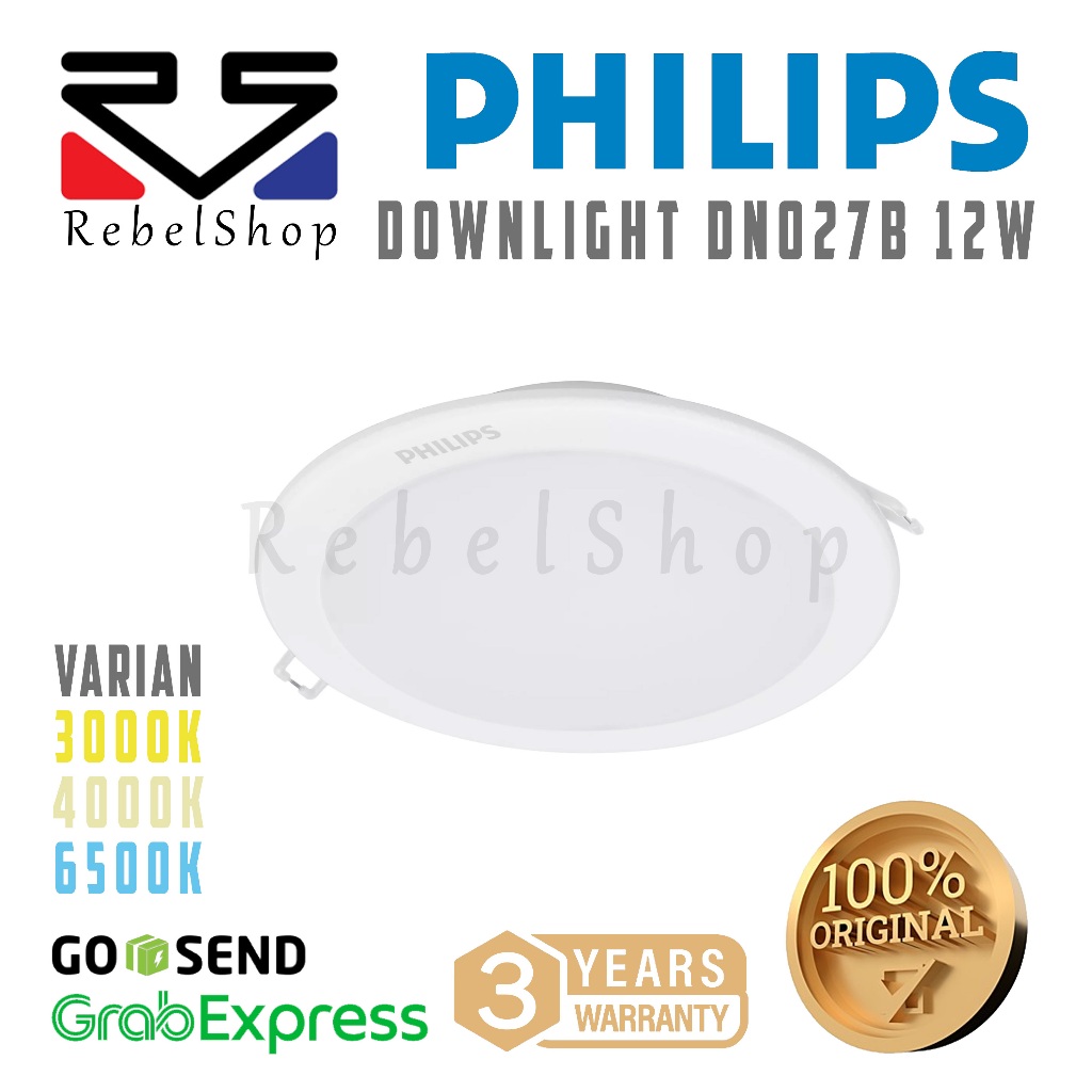 Philips DN027B G3 Lampu Downlight Inbow 12W LED12 Bulat D150 - 12 W 12 Watt 12Watt