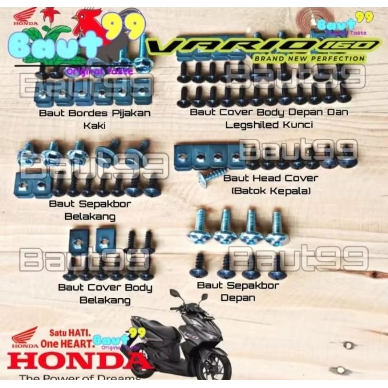 Baut Fullset Body Honda All New Vario 160 Baut Fullset Body Honda All New Vario 160