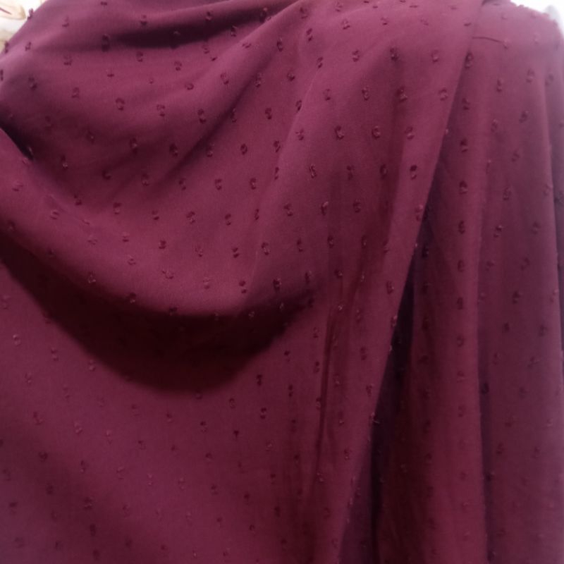 Kain - Kain Katun Motif - Kain Katun Rubbia - Kain Rubbia Maroon - Kain Meteran Dzb | Harga Per Sete