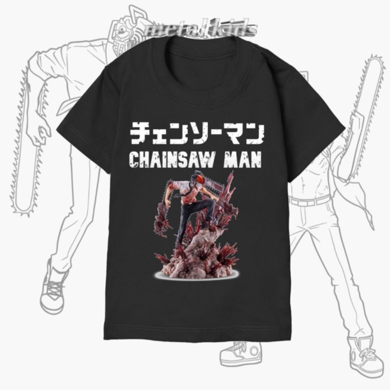 Kaos Anak Chainsaw Man / Baju Anak chainsaw Man / Kaos Chainsaw Man Anak
