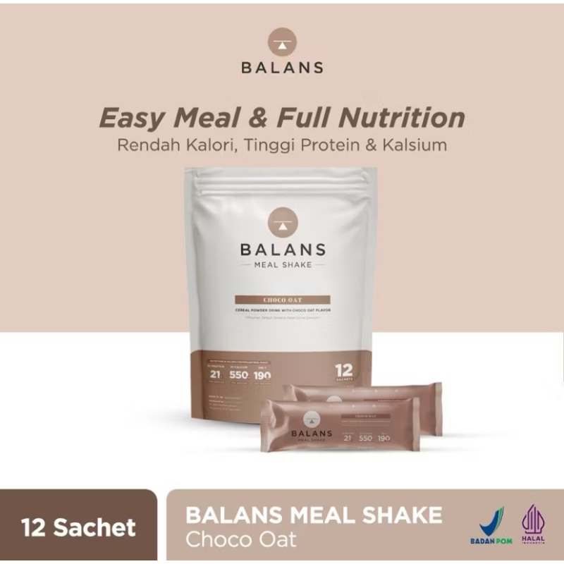 

READYSTOCK | Balans Meal Shake | Choco Oat | Susu Protein & Tinggi Kalsium Rendah Kalori | 12s