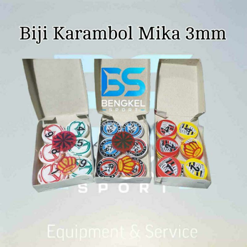 Biji Karambol Mika 3mm | Koin Karambol 1set