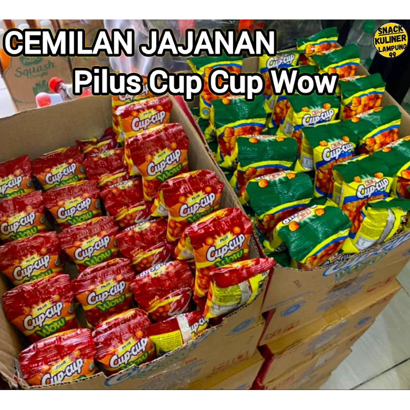 

Jajanan PILUS CUP CUP WOW 1 Dus isi 6 renceng Rasa Merah Pedas / Hijau Manis [A]