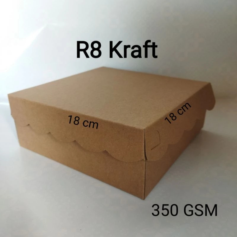 

Dus Coklat R8 Kraft 18x18 x7cm / Kotak Kue R8 / kotak Nasi R8