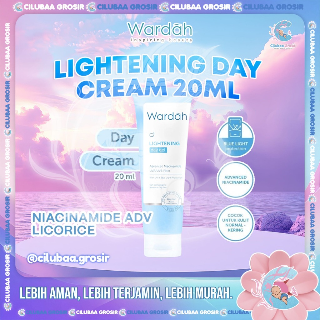 WARDAH Lightening Day Cream 20ml ||  Day Cream Advanced Niacinamide || Mencerahkan dan Menyamarkan N