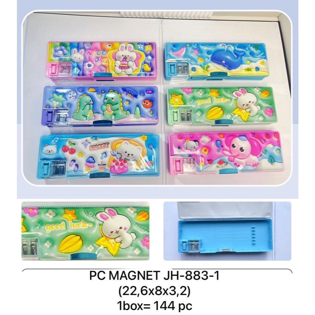 

Tempat Kotak Pensil Magnet Serutan 2 Lubang Motif 3D Animal Cute JH-883-1