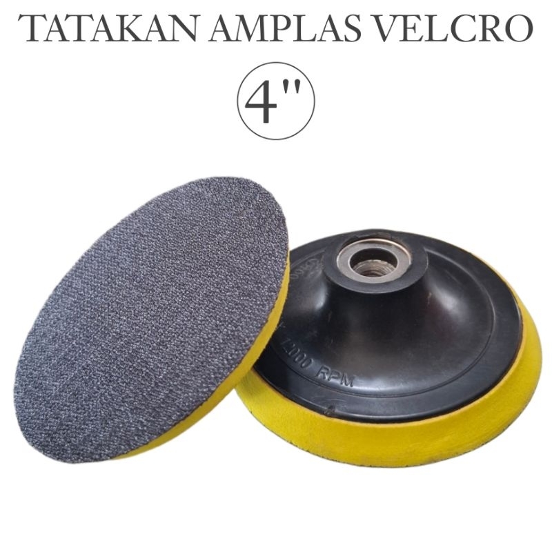 Tatakan Amplas Bulat 4" Velcro | Dudukan / Sanding Pad Gerinda Amplas Velcro Polishing Pad 4" Gerind