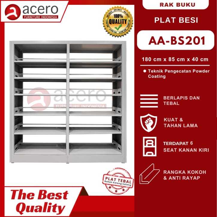Rak Buku / Rak Buku Perpustakaan / Lemari Buku Besi/ Rak Buku Besi - Acero AA-BS201