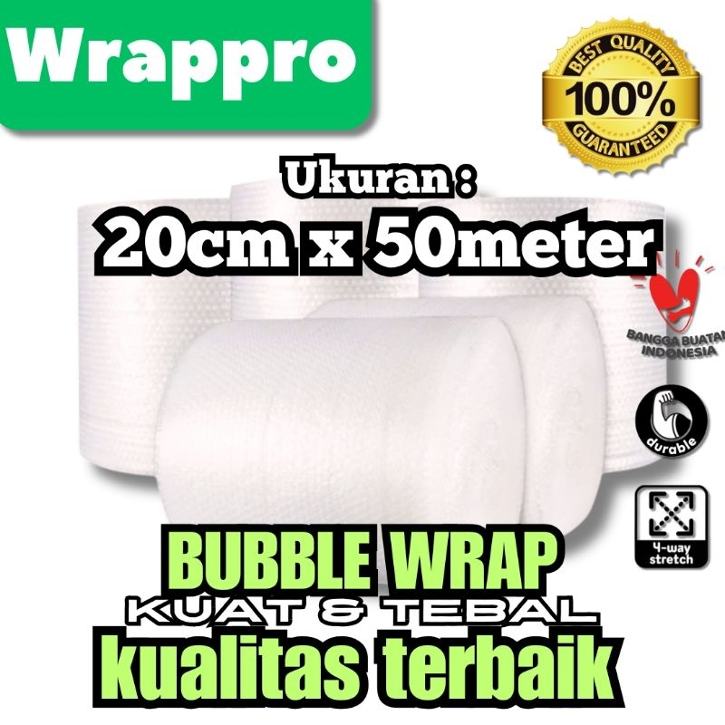 

Plastik Bubble Packing Online 20cm x 50m / Bubble Wrap Roll BENING HITAM Wrappro 20x50