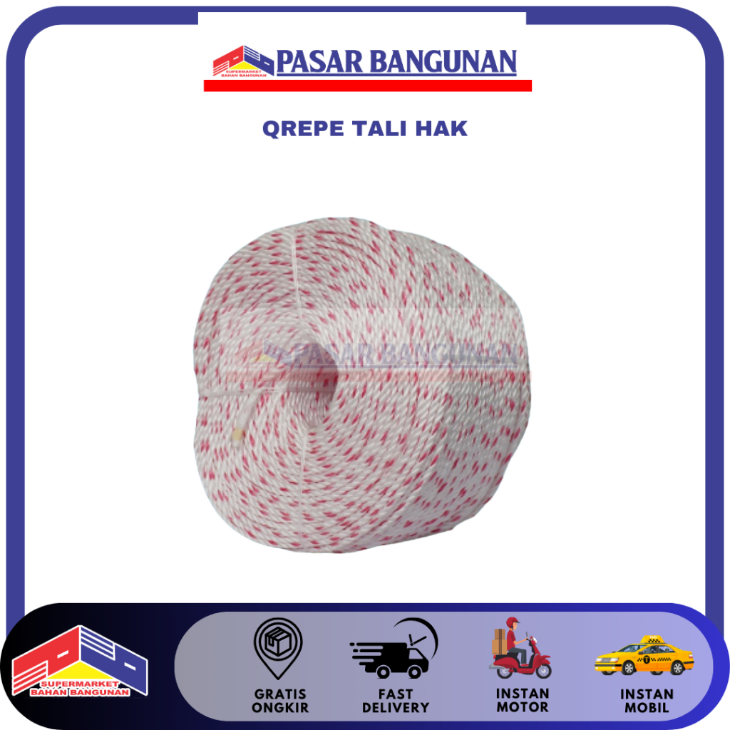 QROPE TALI TAMBANG PLASTIK 5MM DAN 8MM