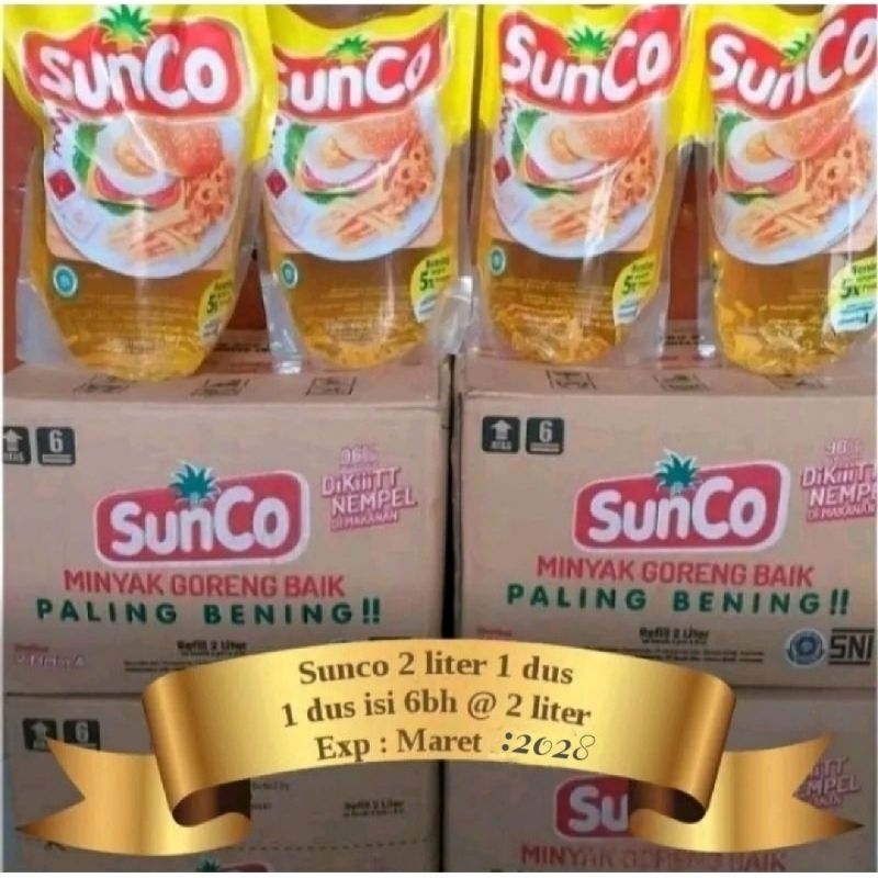 

Sunco Minyak Goreng Premium 1 Dus isi 6 Pouch × 2 liter Terlaris
