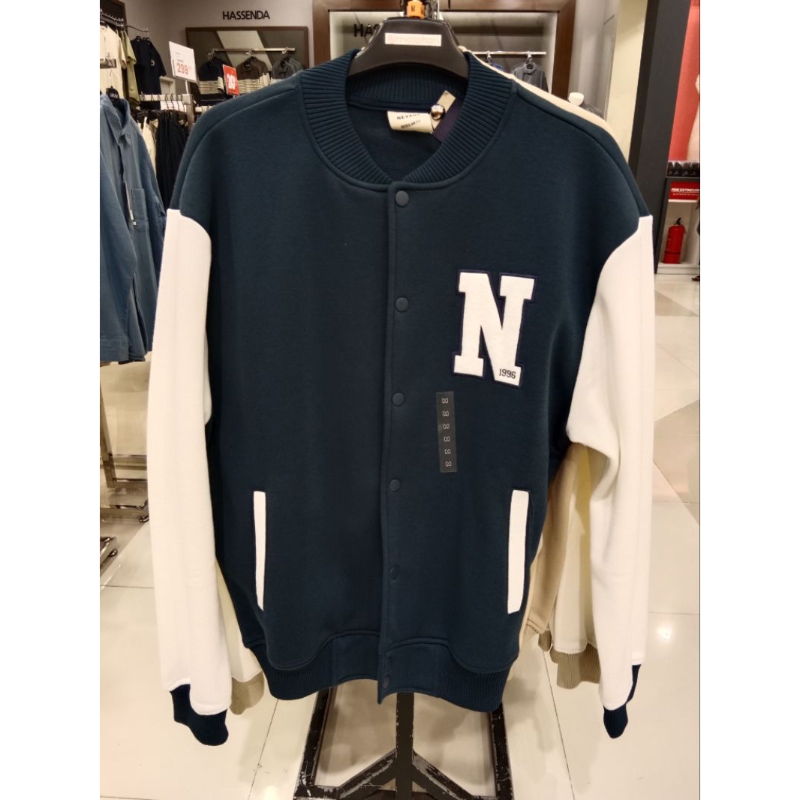 Jaket NEVADA Pria Patches Knit Varsity