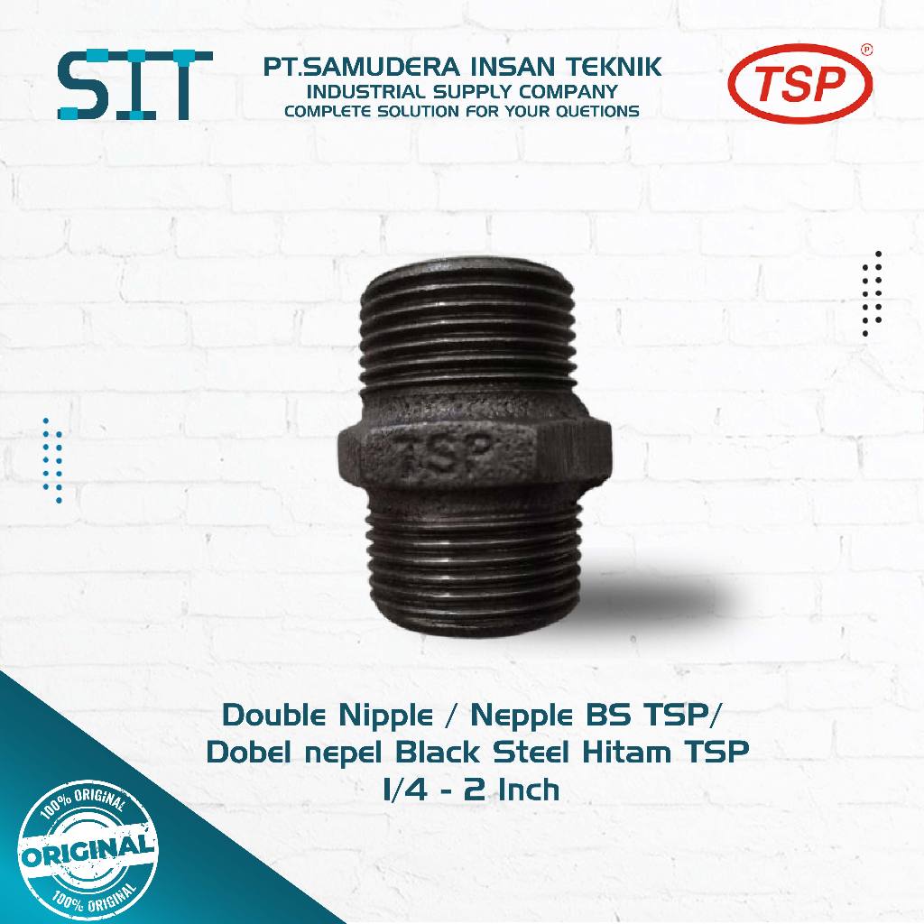 Double Nipple Besi Hitam 1/4 - 2 inch Double Nepple BS TSP Dobel nepel Black Steel Hitam TSP
