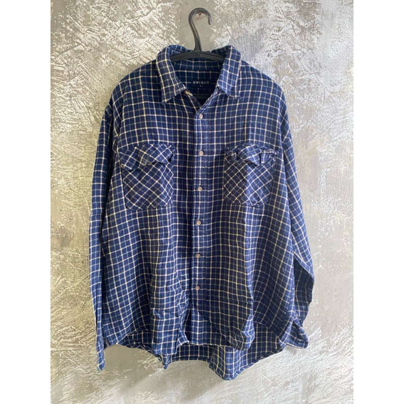 kemeja second flannel uniqlo second size l