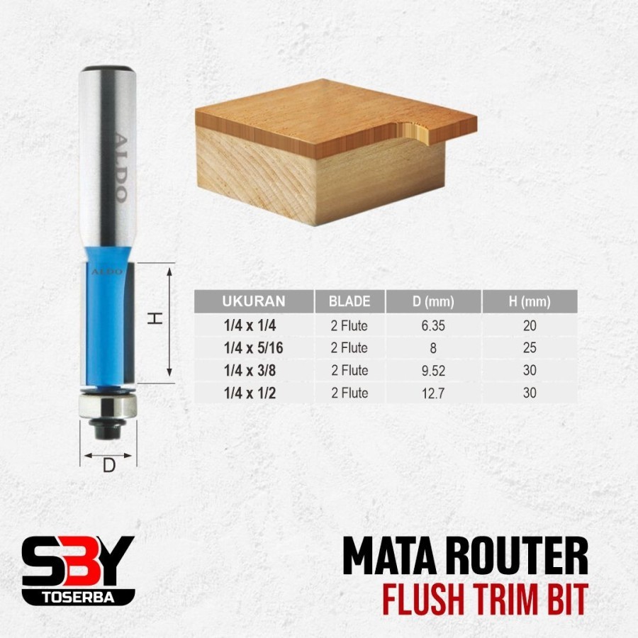 Mata Router Bit Kayu Flush Trim ALDO