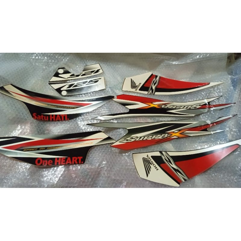 871x0 kyl a30 zar zal original AHM Astra Honda motor red white black striping stiker box cover body 