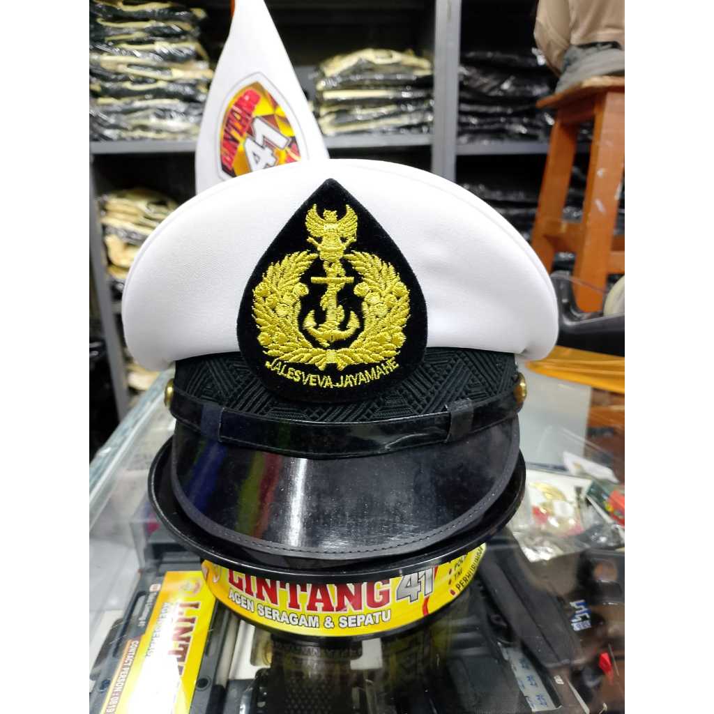 TOPI DINAS PET TNI ANGKATAN LAUT | TOPI PDU PRIA PAMA