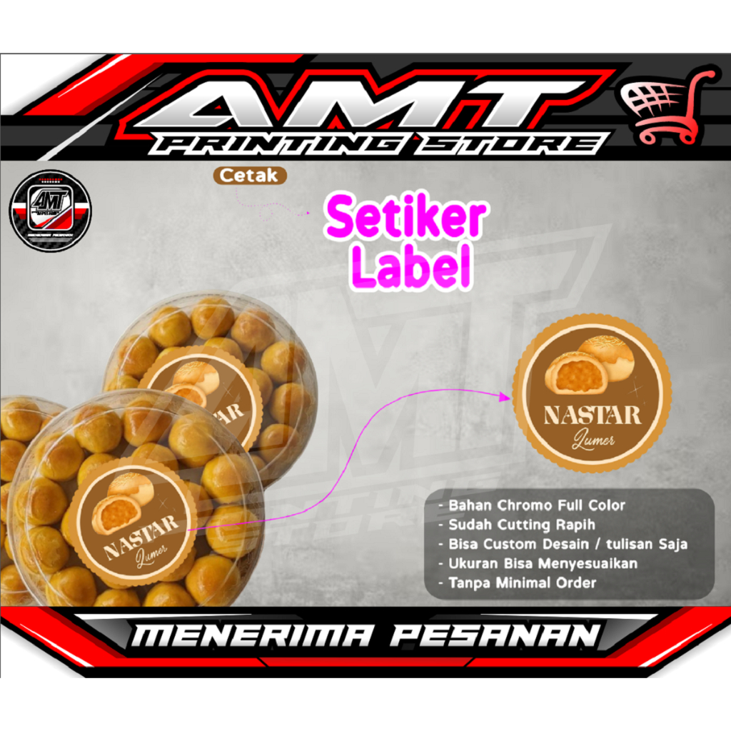 

Terlaris Stiker Label Desain Kue Kering - Bahan cromo Ukuran 7x7 Cm - Bisa custom Desain