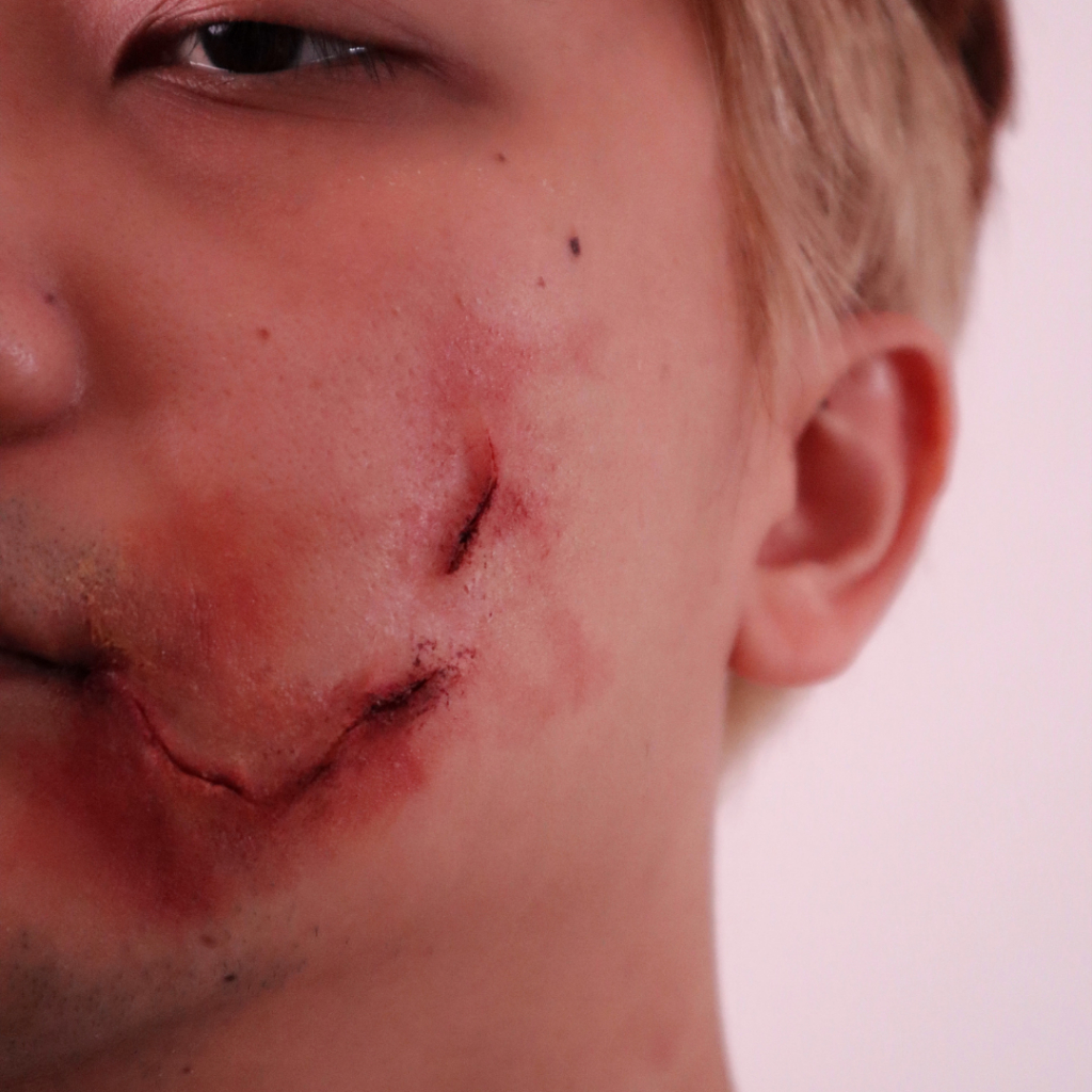 Prostetik Luka Silikon Wajah - Efek Luka Sobek Codet & Bekas Luka Realistis - Silicone Prosthetic Wo