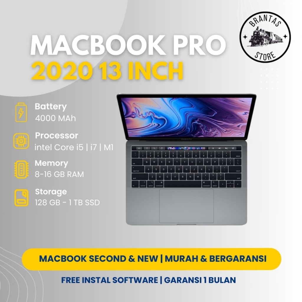 Macbook Pro 2020 M1 13" EX IBOX ORIGINAL SECOND FULLSET LIKE NEW MULUS PERFECT RAM 8/16GB SSD 128/25