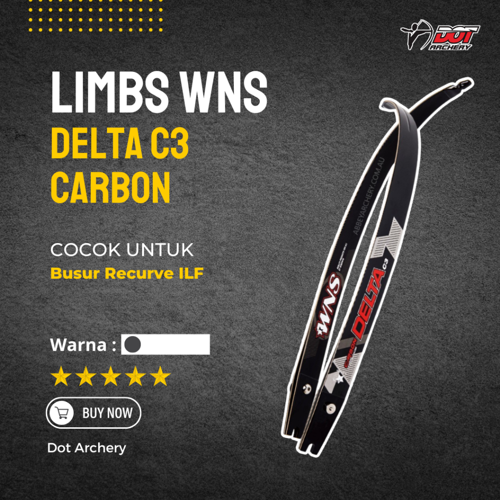 Limbs Recurve Barebow ILF | Wns Delta C3 Carbon Woodcore ILF | Limb Busur recurve pemula - atlet