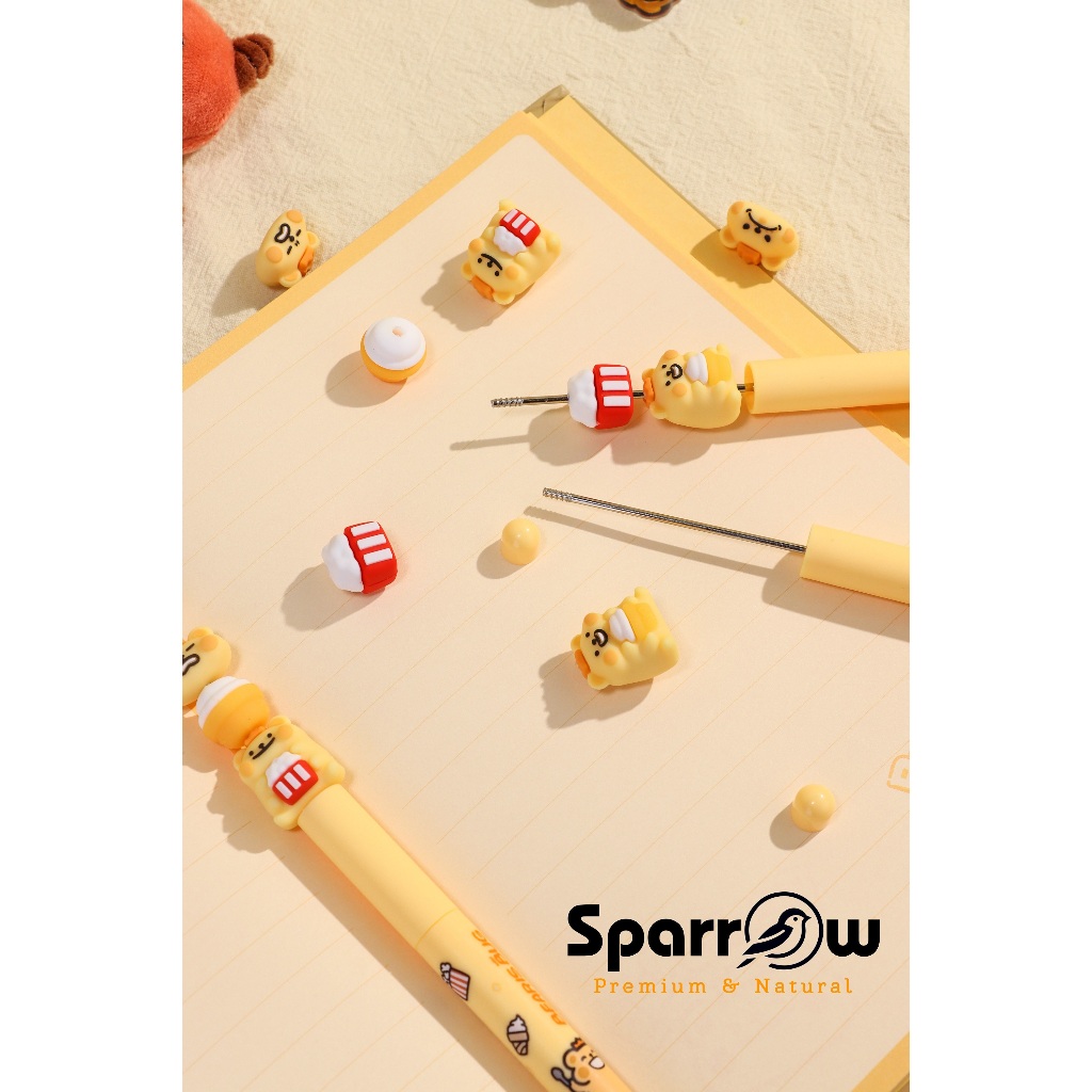 

SPARROW Pen Silikon / Silicone Pen / Pen Karakter Lucu Cantik STRING BEAD PEN - BEARISBUG (8264)
