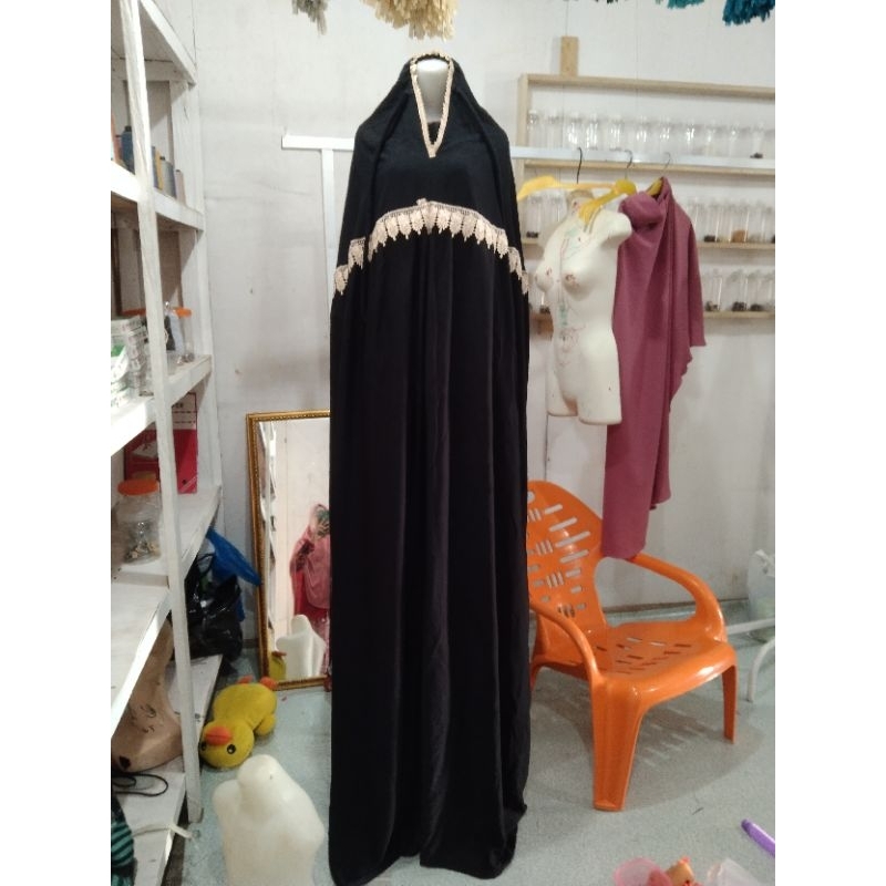 mukena rayon panjang renda besar