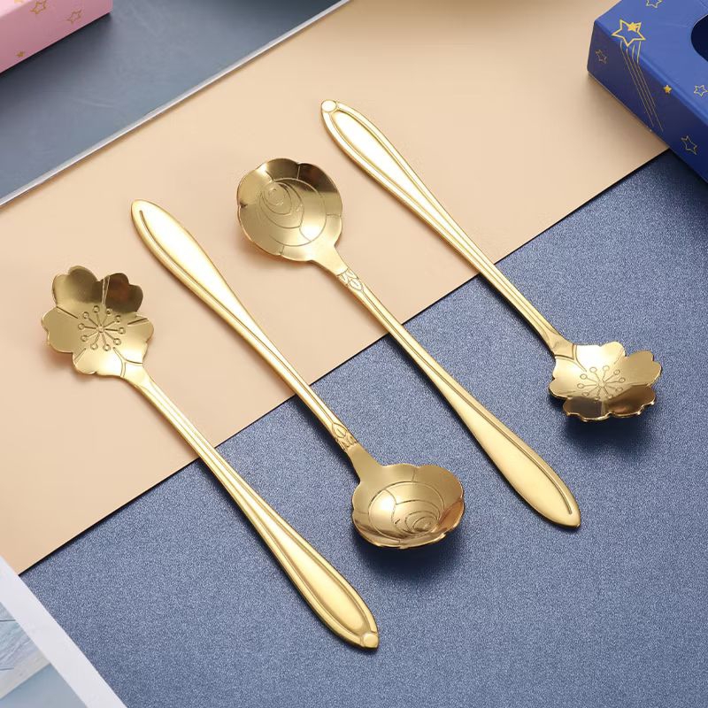 SENDOK MOTIF SENDOK KOPI SENDOK TEH GOLD STAINLESS STELL