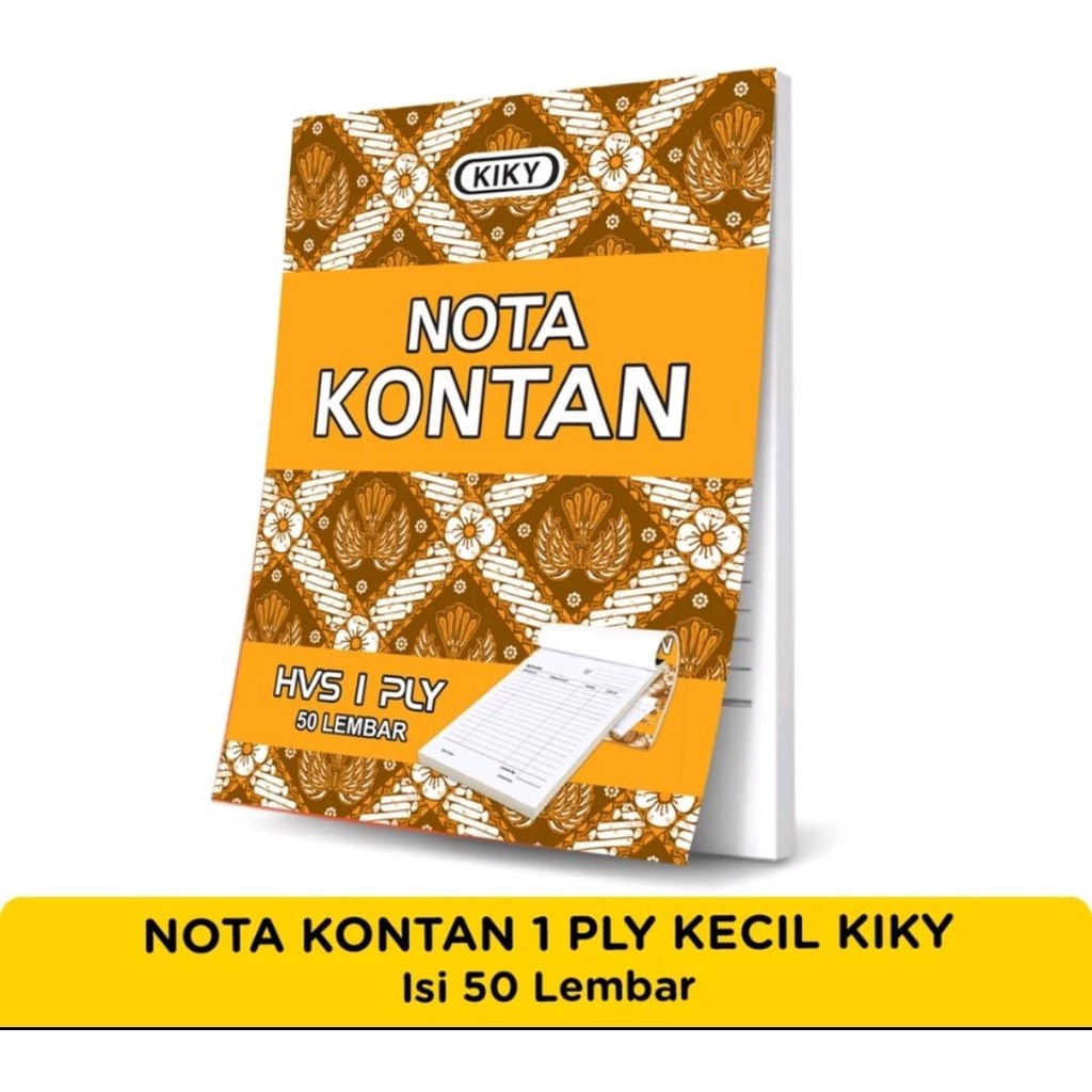 

Buku Nota Kiky Kontan 1 Ply / HVS 1 Rangkap 50 Lembar (1 PAK isi 10 PCS)