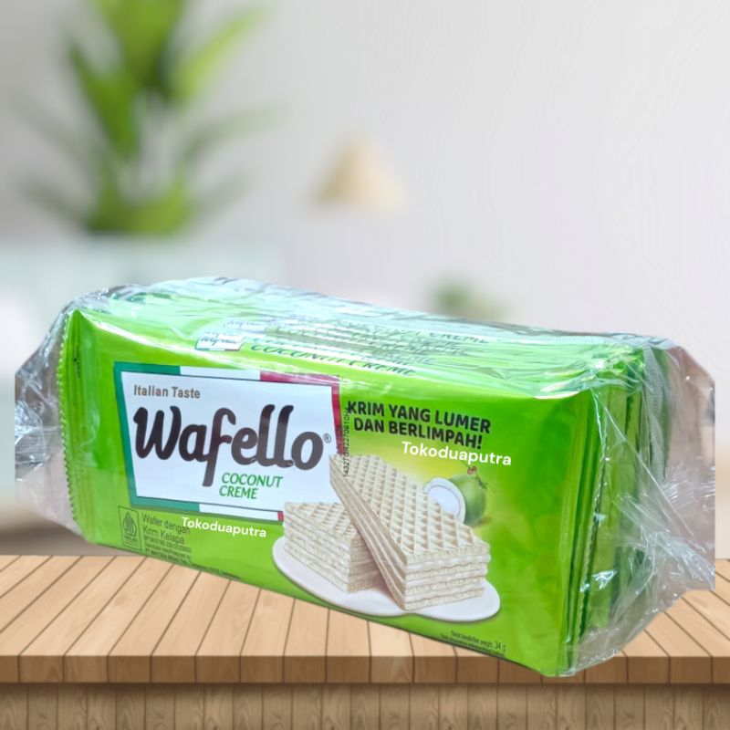 

Wafello Coconut Creme 34 Gr X 10 pcs / Wafello Wafer krim kelapa 34 gr