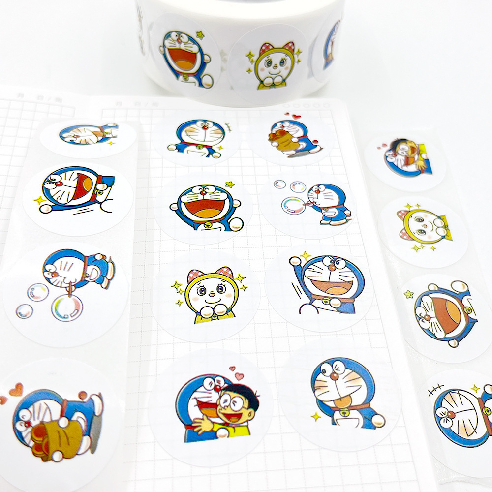 

[size 2,5cm - Sedang] sticker label karakter Doraemon +/- 500pc