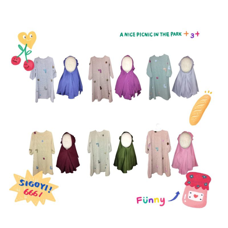 GAMIS SET HIJAB SQUARE KIDS LALUCUID