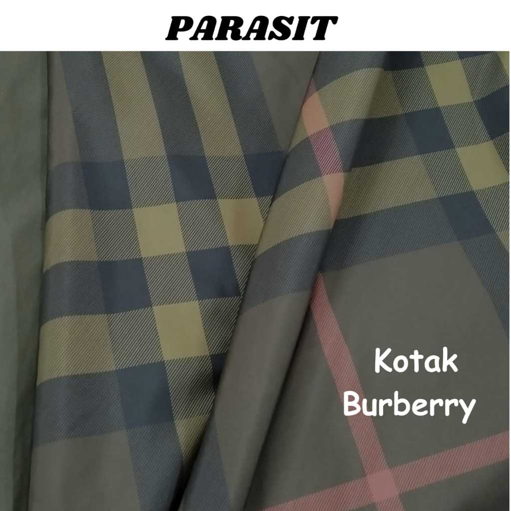 Kain Parasut Motif Kotak Premium Printing Bahan Parasit Polos Meteran