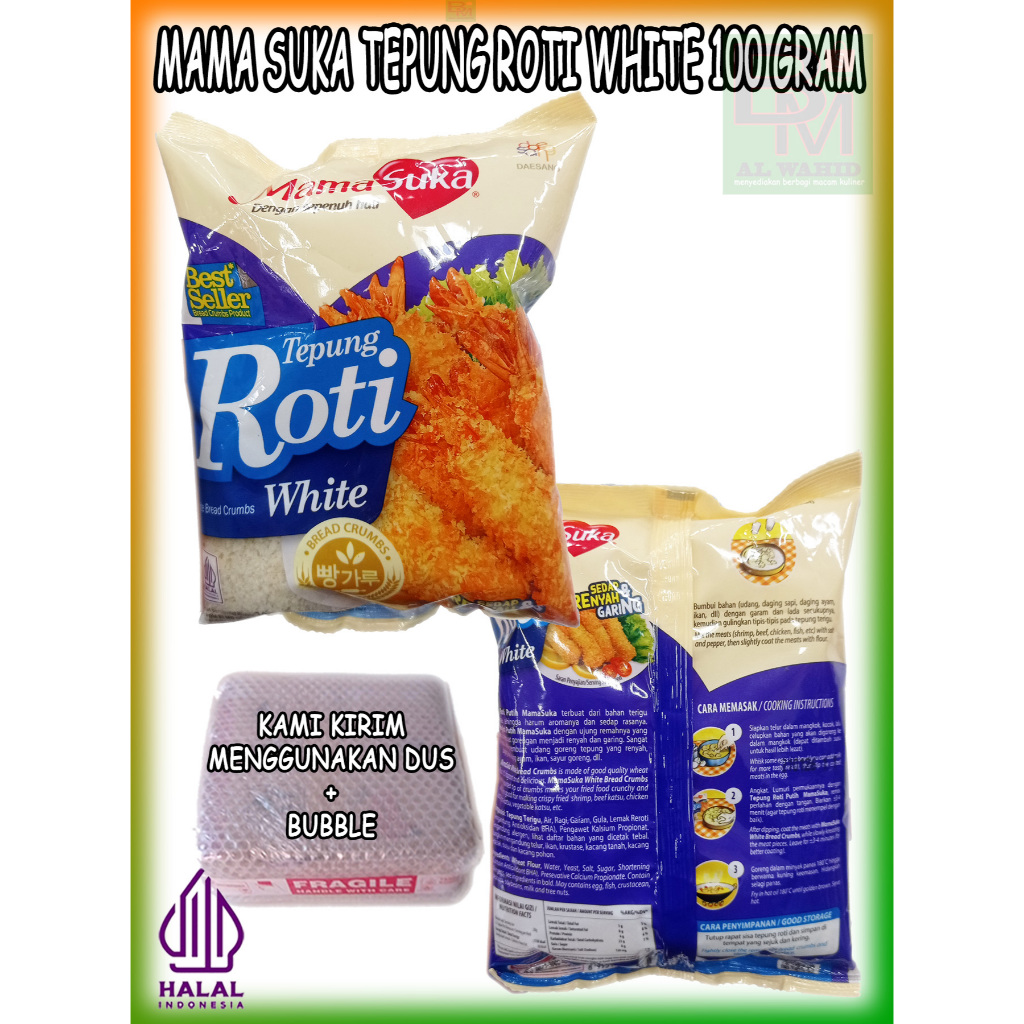 

Tepung Roti Mama Suka Mamasuka Putih Kemasan 100 Gram