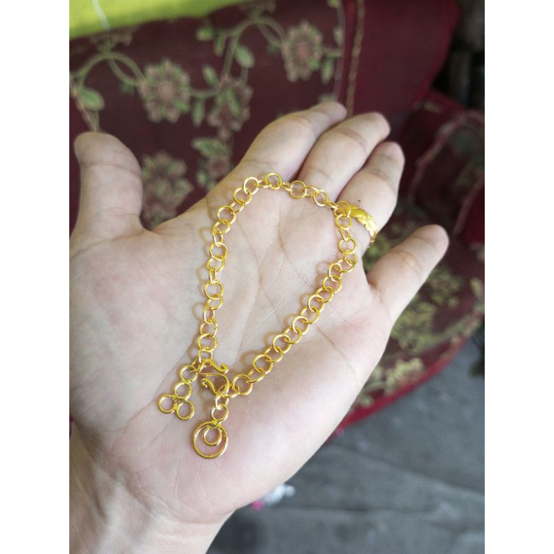 gelang Belitung warna kuning emas