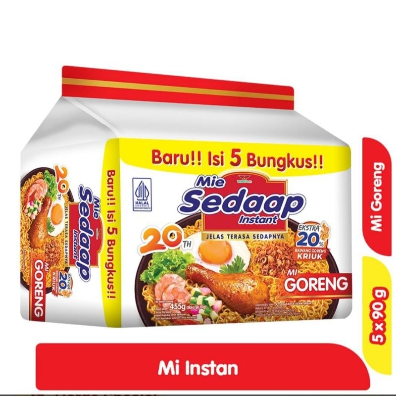 

Mie Sedaap Instant Mi Goreng Baru! Isi 5 Bungkus!! 1karton isi 8pack