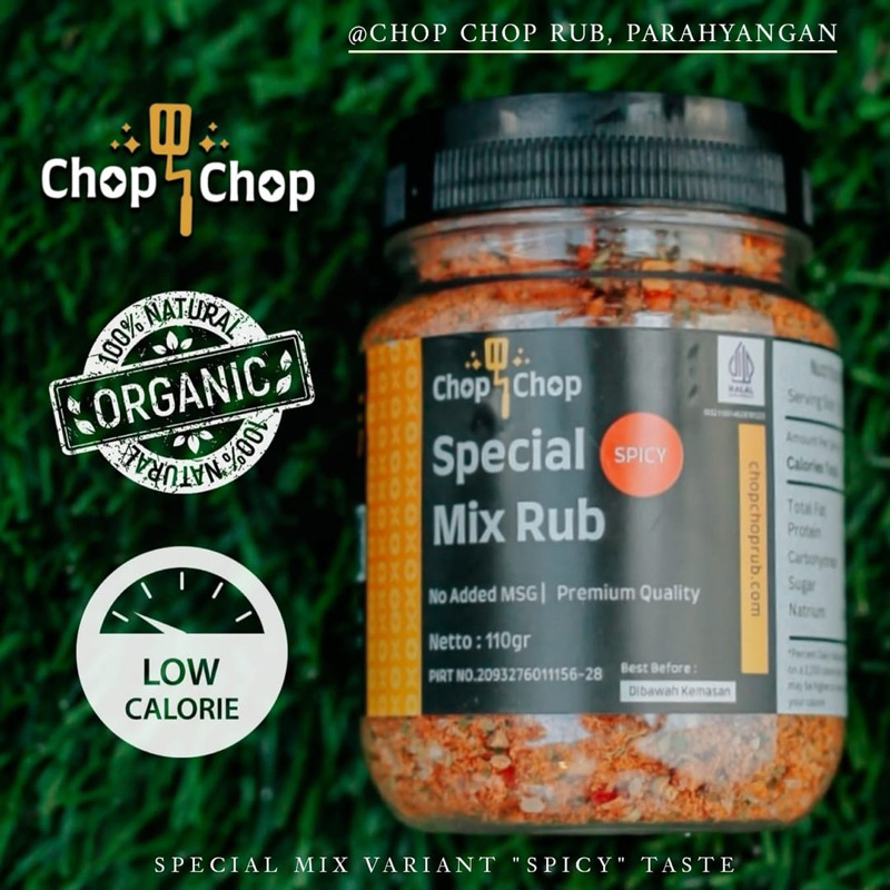 

ChopChop Rub SPICY Special Mix, Bumbu Marinasi, Rendah Kalori, 110gr